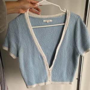 PacSun Blue Fuzzy Knit Sweater